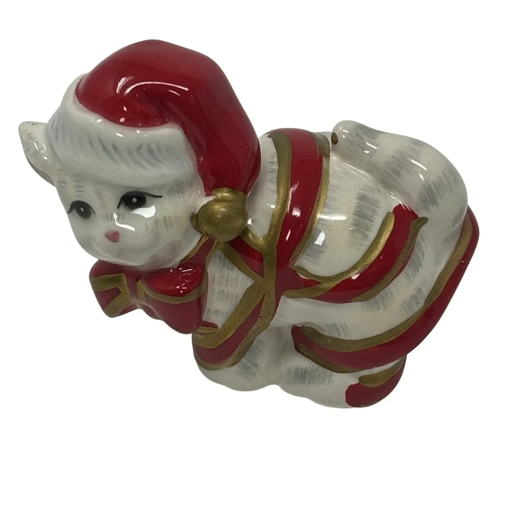 Fitz and Floyd Kitty Kringle Salt and Pepper Shakers Christmas Cat Gift Box Set